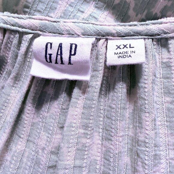 GAP women’s size XXL Mint Green Animal Print Boho Peasant Style Long Sleeve Top - Picture 4 of 12